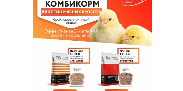 Двухэтапная система кормления: Baby Line CHICK и Финиш CHICK